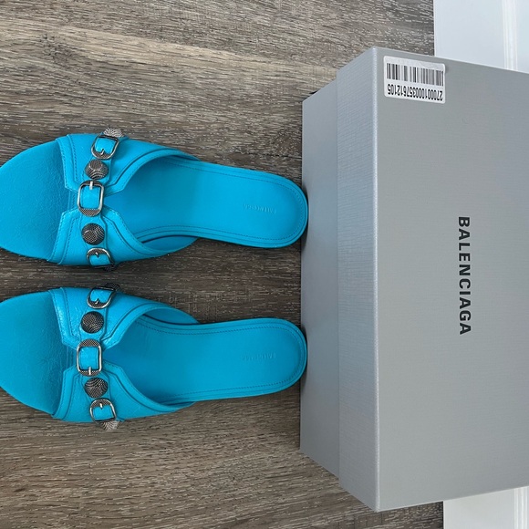 EUC Balenciaga Cagole Open Toe Sandals in Cyan - Picture 6 of 6